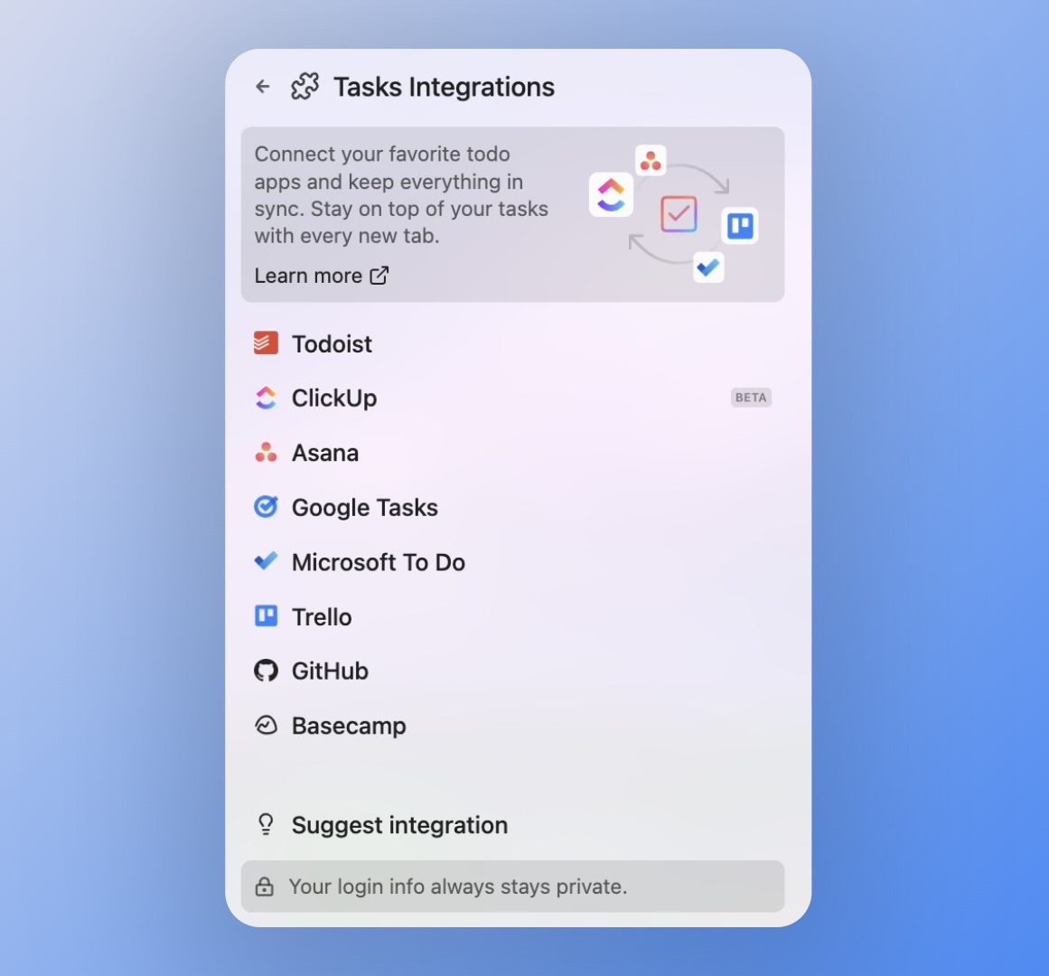 Momentum task integrations