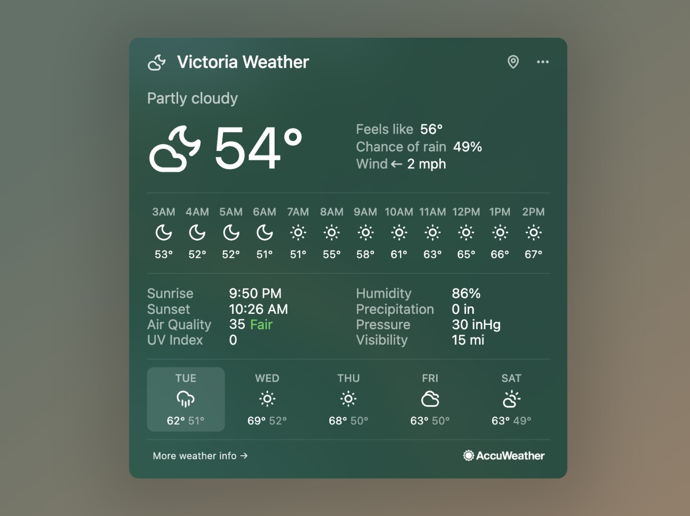Extra weather info
